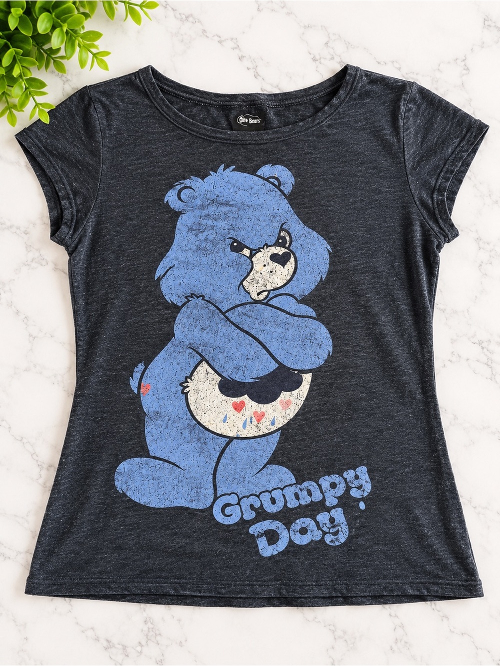 Care Bears Grumpy Bear Graphic Tee 2010 Y2K Retro Blue Gray Size M